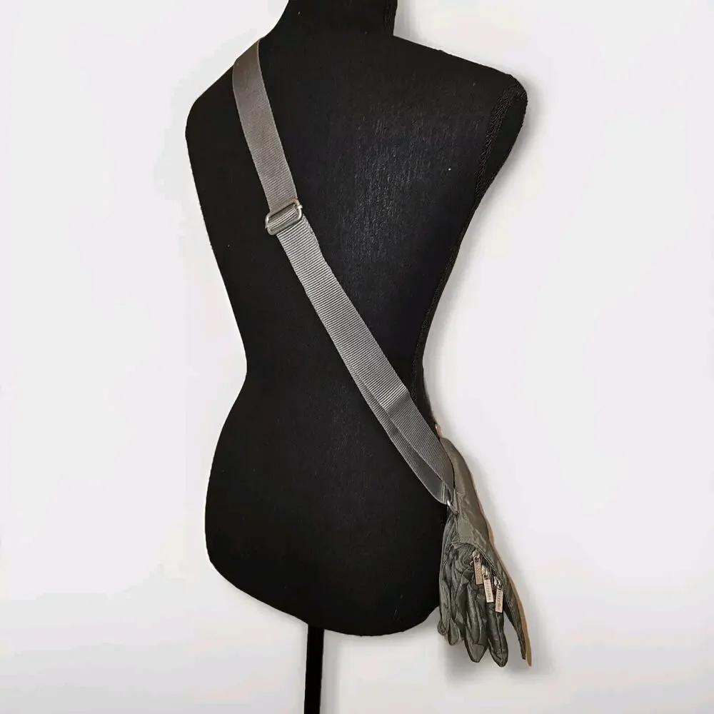 Baggallini Multi Zipper Crossbody Bag Gray Nylon Multi Pocket 9x7.5x5